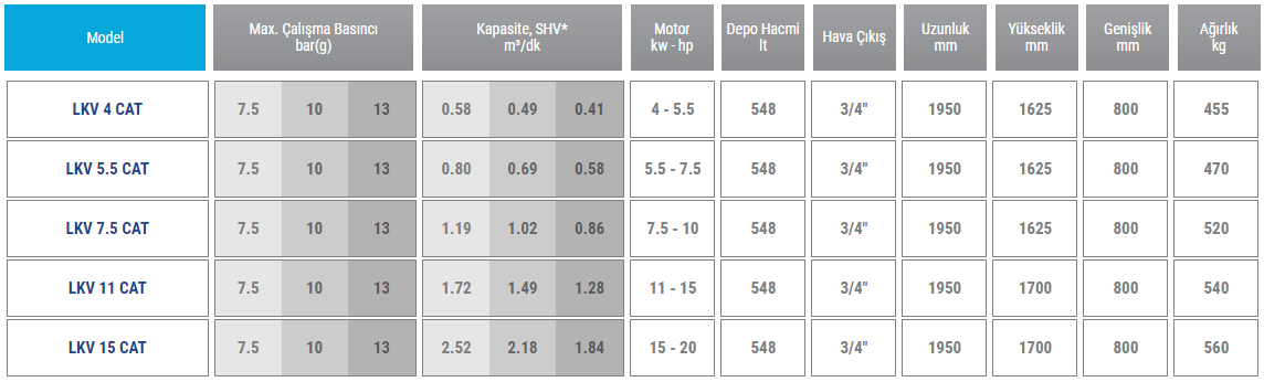 06 cat serisi vidali kompesor